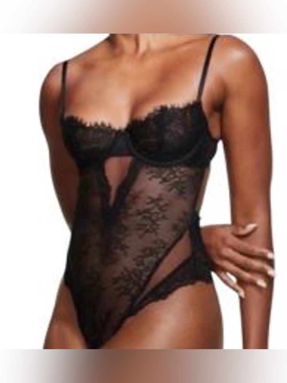 NWT- Victoria’s Secret Lace Bodysuit w/Underwire Boustier Bra